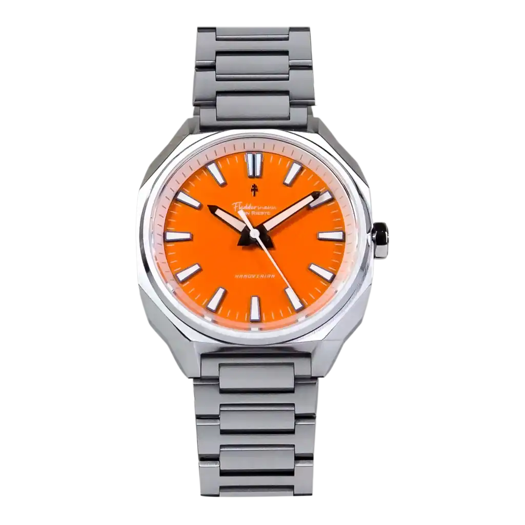 Hanoverian automatic sport watch, Southland Orange dial, assembled in Indiana