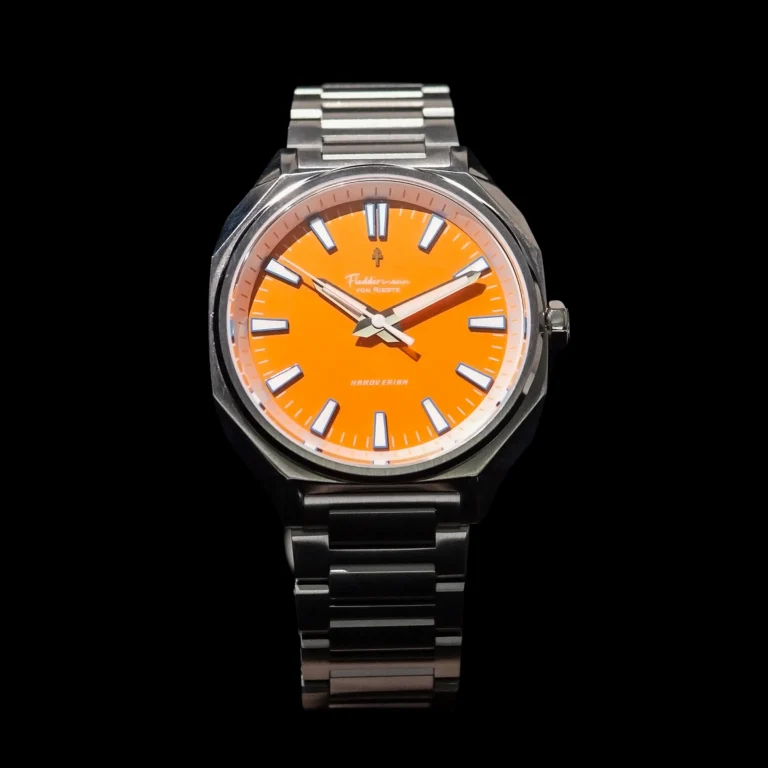 Hanoverian automatic sport watch, Southland Orange dial, assembled in Indiana